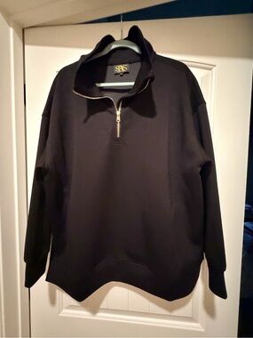 SSYS Women's Black Quarter-Zip Pullover